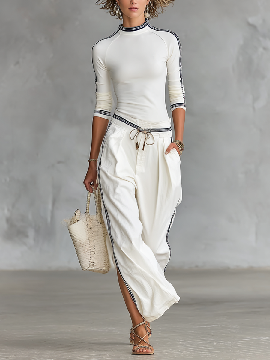 Amber | Women's High-Neck Long Sleeve Two-Piece Set