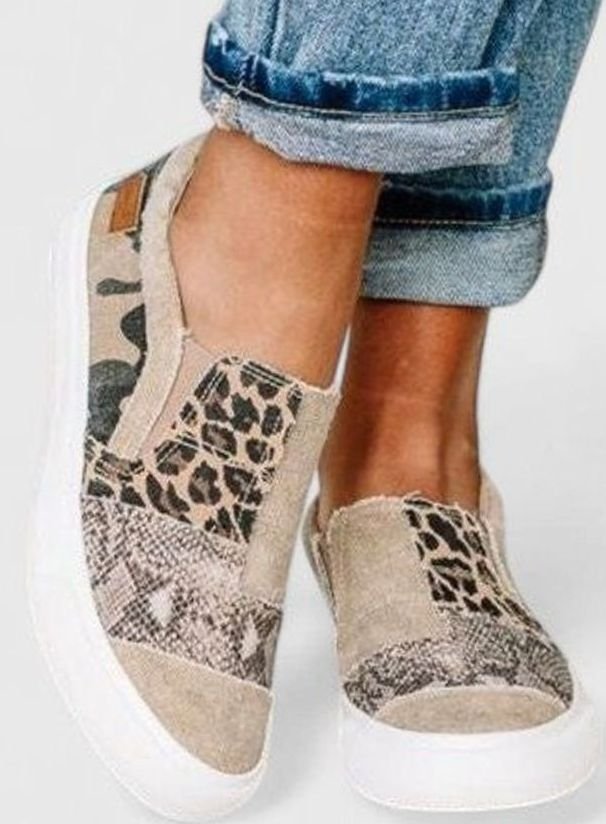 Women's Orthopedic Arch-Support Non-Slip Mixed-Print Slip-On Sneakers
