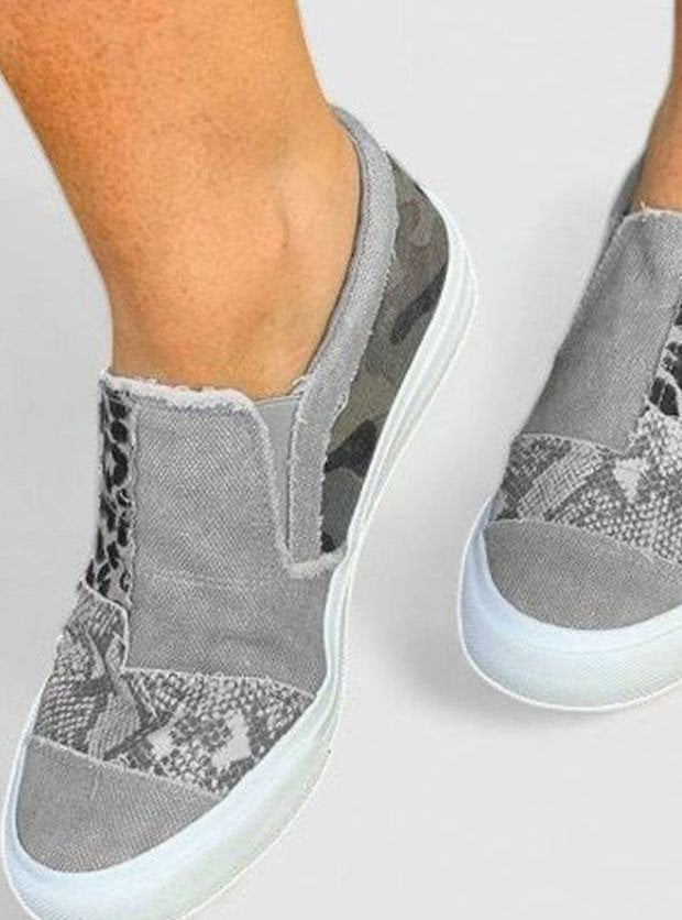 Women's Orthopedic Arch-Support Non-Slip Mixed-Print Slip-On Sneakers