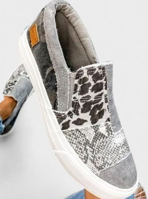 Women's Orthopedic Arch-Support Non-Slip Mixed-Print Slip-On Sneakers