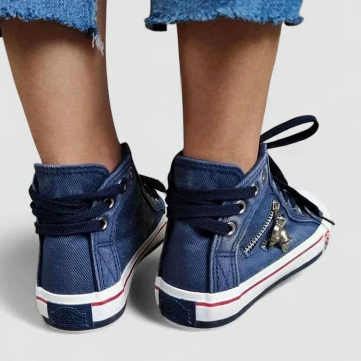 Women's Orthopedic High-Top Denim Lace-Up Sneakers