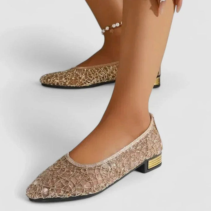 Women's Orthopedic Lace Flats Square-Toe Cushioned Slip-On Shoes