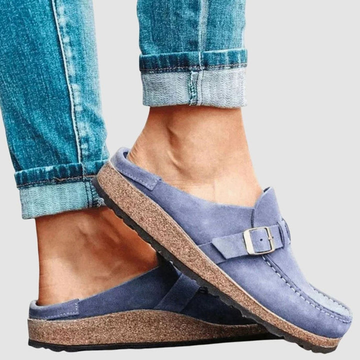 Women's Suede Buckle-Strap Orthopedic Clogs Arch-Support Slip-On